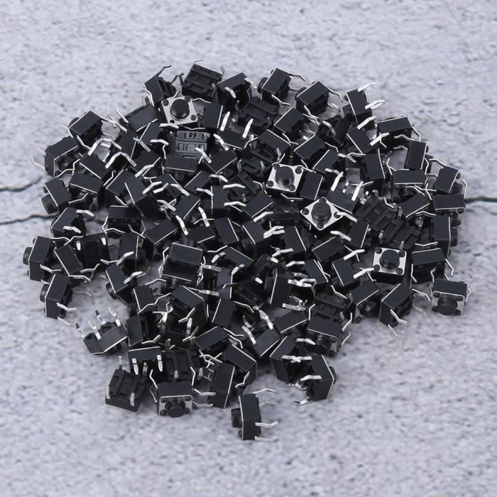 YOSOO Commutateur Tact 100 pièces interrupteur à bouton-poussoir tactile momentané mini micro