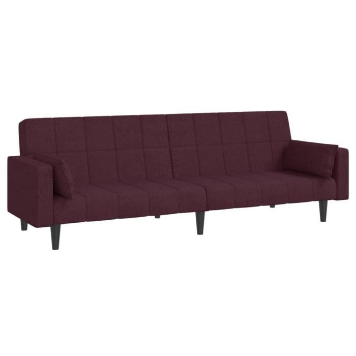 Canapé droit 2 places Tissu Pas cher Design Confort Violet