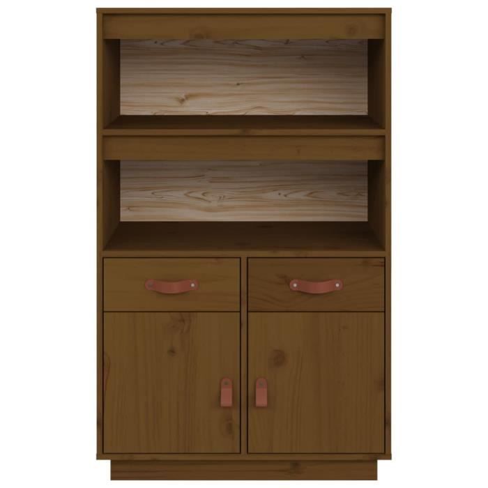 Ayhao1 Buffet Marron miel 120x35x80 cm Bois massif de pin AB814502