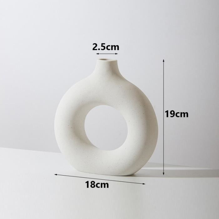 Grand Vase Circulaire Sol - 60 Cm Diamètre - Résine - Choix Blanc Ou Noir - Neuf
