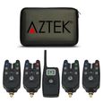 AZTEK® 4 Détecteur Sondeur de Pêche Sans Fil Morsure Touche Pêche Son LED + Récepteur-1