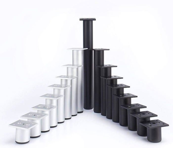 Lot De 12 Pieds De Meubles En Aluminium - Hauteur : 120 Mm - Charge