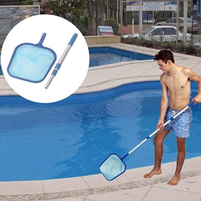 Épuisette Fond Piscine Avec Manche Télescopique - Kit Nettoyage Piscine - Filet à Feuilles Pour Bassin, étang