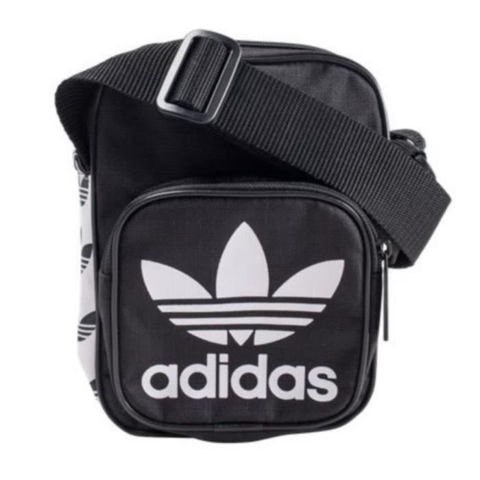 Sacoche Adidas Originals Vintage Noire noir et blanc Cdiscount Bagagerie Maroquinerie