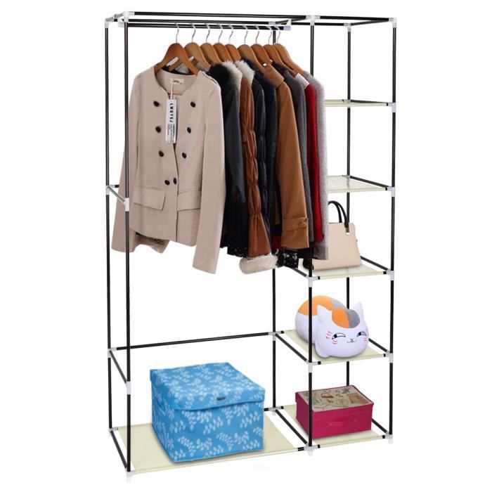 LANTUS Armoire de Rangement,Garde-Robe ,Organisateur de Stockage de vêtements Armoire Toile Placard à Rangement,pour Chambre, Couloir, Dressing,110*45* 175cm-Beige LANTUS Armoire de Rangement,Garde-Robe ,Organisateur de Stockage de vêtements Armoire Toile Placard à Rangement,pour Chambre, Couloir, Dressing,110*45* 175cm-Beige
