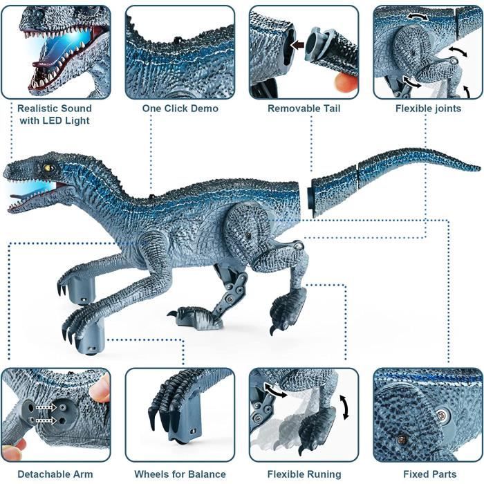 NEXBOX Jouet Dinosaure Télécommandé Pour Enfants - RC Velociraptor Dino Electrique Avec Son Et Lumiere Marche Rugit Twist Amz B0c6 NEXBOX Jouet Dinosaure Télécommandé Pour Enfants - RC Velociraptor Dino Electrique Avec Son Et Lumiere Marche Rugit Twist Amz B0c6