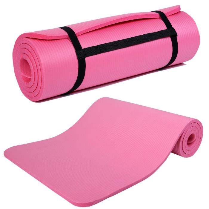 15mm Épais Tapis de yoga Pilates d'équipement de fitness d'exercice de  gymnastique antidérapant - Carrier - (Rose) - Cdiscount Sport