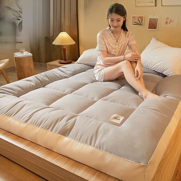 Matelas De Futon, Matelas Pliable 2 Places-Tatami, Futon Japonais Tatami Doux Matelass Camping, Non Glissant Et Respirant, Tapis De Sol For Dortoir étudiant Thick 5.5cm(Green Plaid,150cm*200cm