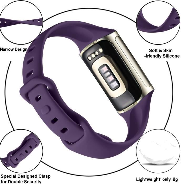 Bracelet fin compatible avec Fitbit Charge 5 pour homme et femme