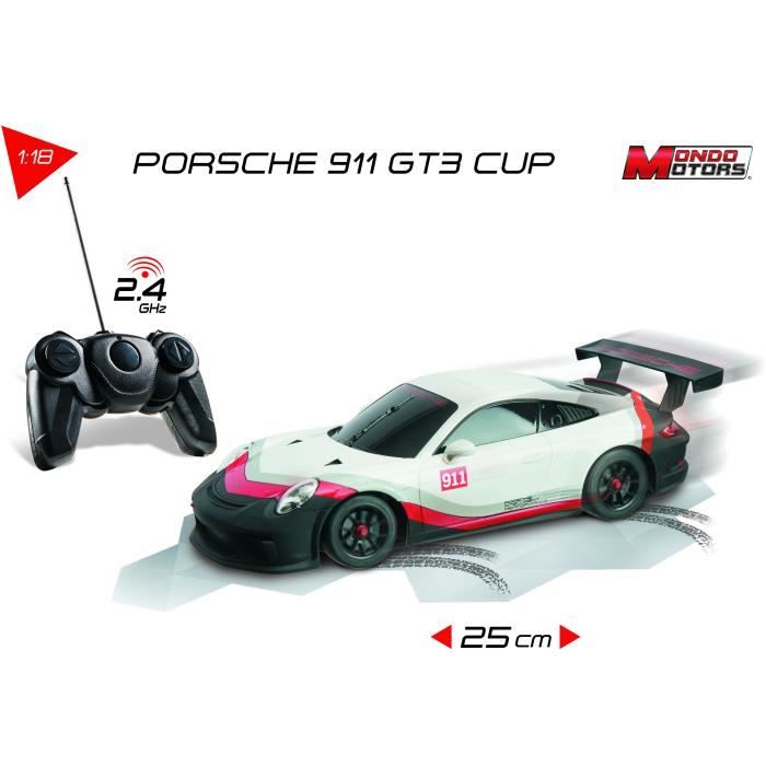Voiture radiocommandée Mondo Motors Porsche 911 GT3 Cup 1:14 Blanc -  Voiture télécommandée - Achat & prix