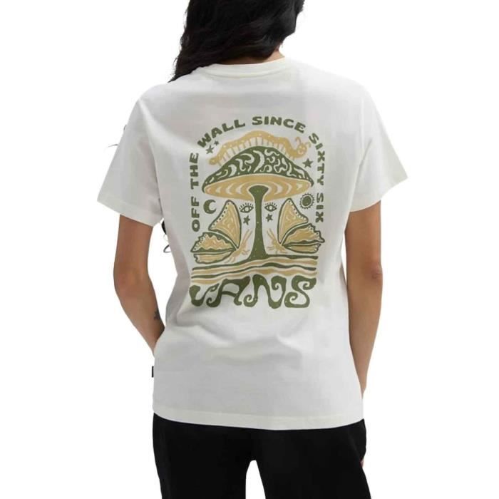 T Shirt Vans Champignon Experience Blanc Femme Blanc Cdiscount