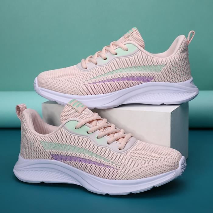 Basket Femme Chaussures Sport Feminine Respirante Rose
