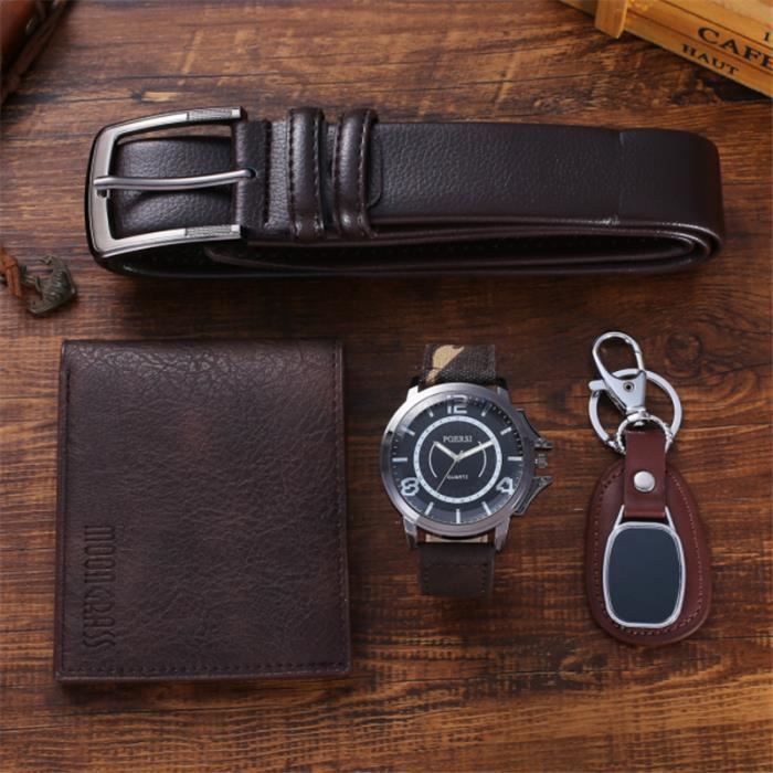 Coffret montre homme portefeuille ceinture costume quatre pi ces