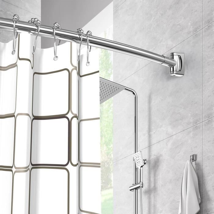 Tringle à Rideau De Douche Télescopique Sans Perçage 70-120 Cm - Acier Inoxydable