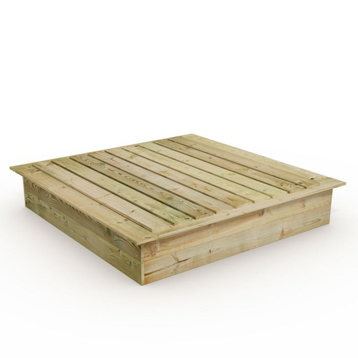 Wickey Bac à Sable King Kong – 165x165 Cm, Bois Haute Qualité, Couvercle Protecteur, Assise Large – Jeux Jardin Familiaux