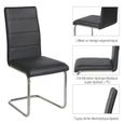 AKALNNY Lot de 4 Chaises avec Dossier Siège Confortable - Simili Noir--utilisée pour les chaises de salle à manger de restaurant-2