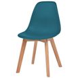 #37272 2 x Chaises de salle à manger Professionnel - Chaise de cuisine Chaise Scandinave - Turquoise - Plastique Parfait-2