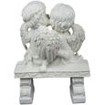 45>Statuette représentant un couple d'anges sur un banc en pierre artificielle Env. 24 cmParent-2