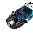 Baseus Chargeur de voiture double USB type C 30W USB 3.0 Charge rapide 4.0 3.0 pour Samsung Huawei Super charge-2