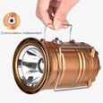 TD® Lampe solaire de camping rechargeable suspension Or- Lanterne Solaire Extérieur Intérieur-2