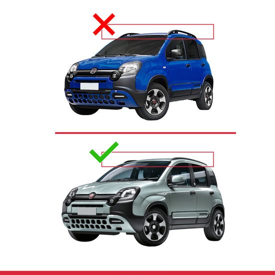 Barres De Toit Transversales OMAC Pour Fiat Panda Cross 2014-2024 - Compatibles Rails Encastrés, Fer Noir - 1