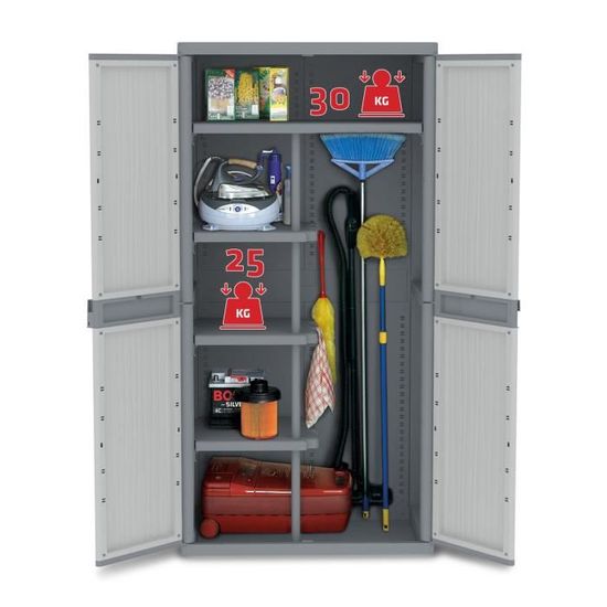 Terry Jumbo 3900 Uw Armoire Haute En Plastique Xl Avec Compartiment Range Balai Dimensions 89 7 X 53 7 X 180 Cm Grise Achat Vente Armoire De Chambre Terry Jumbo
