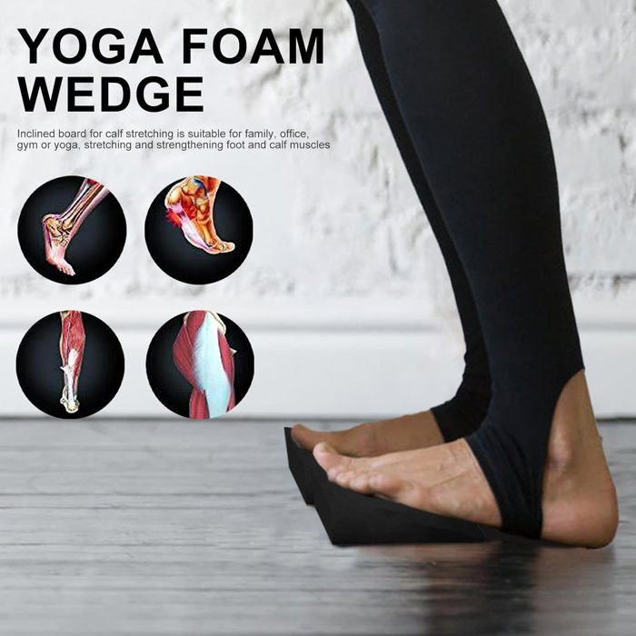 Planche Inclinée Pour Squats En Mousse EVA - 32.5x30x9cm - Antidérapante Pour Fitness, Yoga, étirements - Noir Ou Bleu
