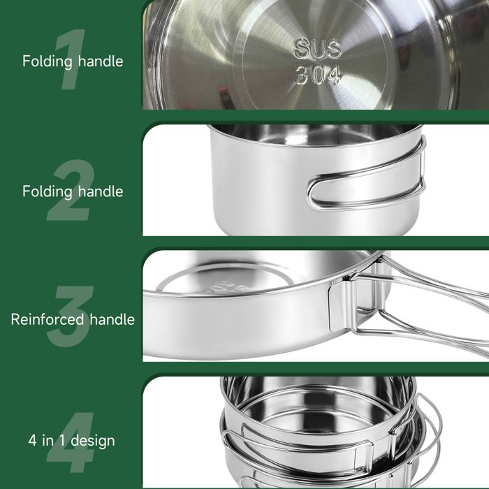 Ensemble D'ustensiles De Cuisine 5 Pcs Trekking Aluminium Bo-camp à