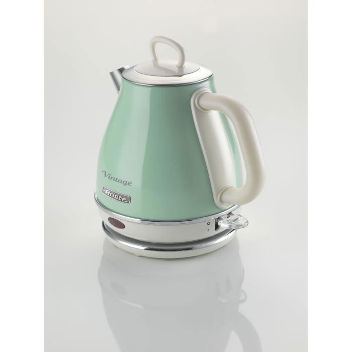 Bouilloire Électrique Ariete Vintage 2869 Verte - 1,7L, 2000W, Design Rétro Avec Base 360°