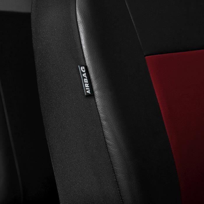 Housses de siége protecteur pour Renault Clio IV Grandtour noir-rouge NO17  complet