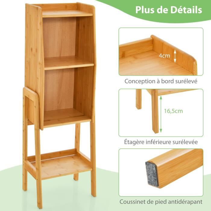 Étagère Bibliothèque Autoportante 4 Niveaux - 115 X 75 X 35 Cm, Acier Noir Mat - Pour Salon, Bureau, Chambre