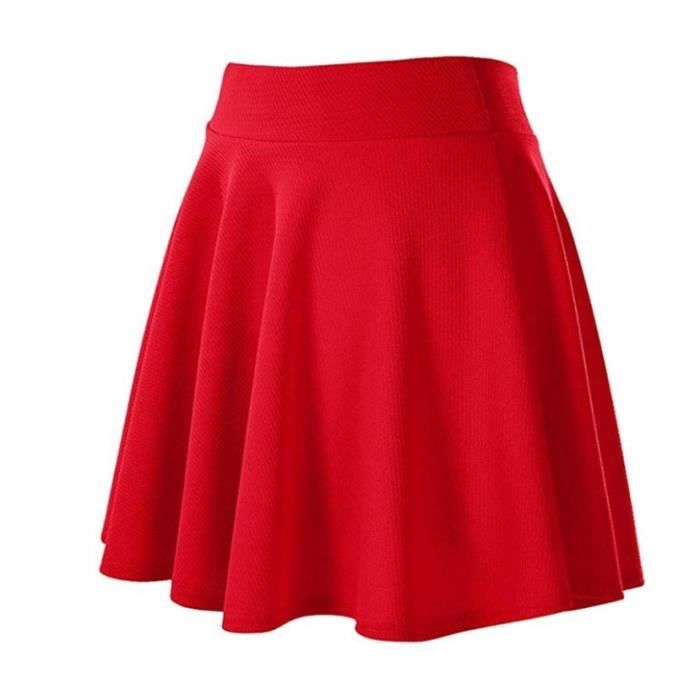Jupe Plissee Patineuse Femme Rouge KJEHOME Elasthanne Polyester Rouge Cdiscount Pret a Porter