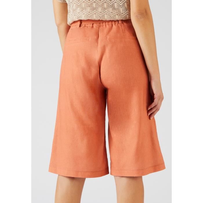 Bermuda Damart Bermuda melange lin Abricot Intense Abricot intense Cdiscount Pret a Porter
