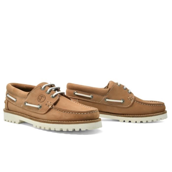 Seajure Chaussures Bateau Femme Izola Cuir Blanc Et Marron - Confort & Style Nautique Fabriquées Au Portugal