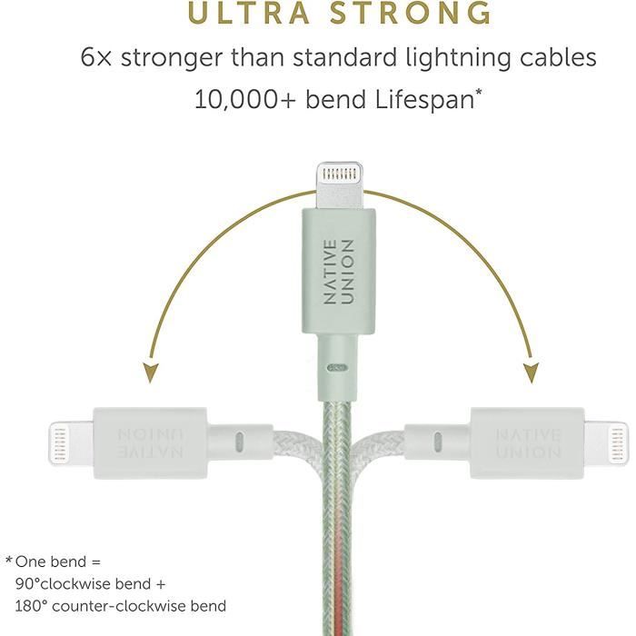 NATIVE UNION Night Cable USB-A vers Lightning - Cdiscount Téléphonie