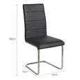AKALNNY Lot de 4 Chaises avec Dossier Siège Confortable - Simili Noir--utilisée pour les chaises de salle à manger de restaurant-3