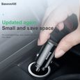 Baseus Chargeur de voiture double USB type C 30W USB 3.0 Charge rapide 4.0 3.0 pour Samsung Huawei Super charge-3