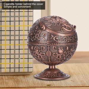 Cendrier Boule Avec Couvercle Rabattable - Design Chic En Alliage De Zinc, 8.5x7 Cm