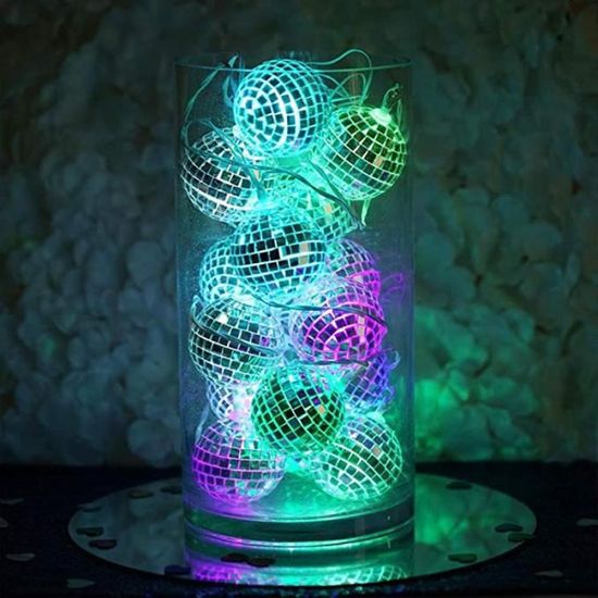 Guirlande Lumineuse Boule Disco À 20 LED, Boule Disco Lumineuse  Réfléchissante, Lampe Boule Disco Pour Fête Intérieure Et Extérieure,  Décoration