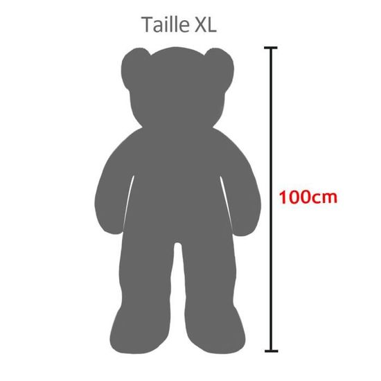 Grand Nounours Géant Ours En Peluche Ourson XL 100 cm Teddy Bear brun 
