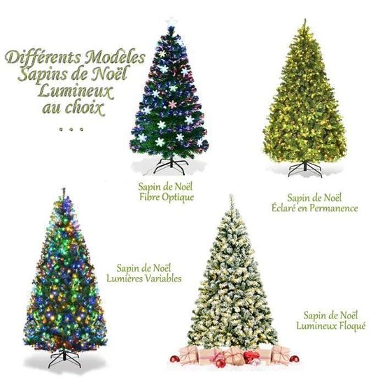 Sapin De Noël Artificiel Lumineux 240 Cm - 1220 Branches, LED Intégrées 8 Fonctions, Avec Neige Et Pommes De Pin, Intérieur/extérieur - 5