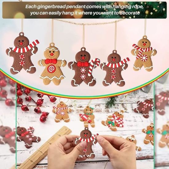 Décoration De Sapin - JANZDIYS - Bonhomme En Pain D'Épices - 12PCS
