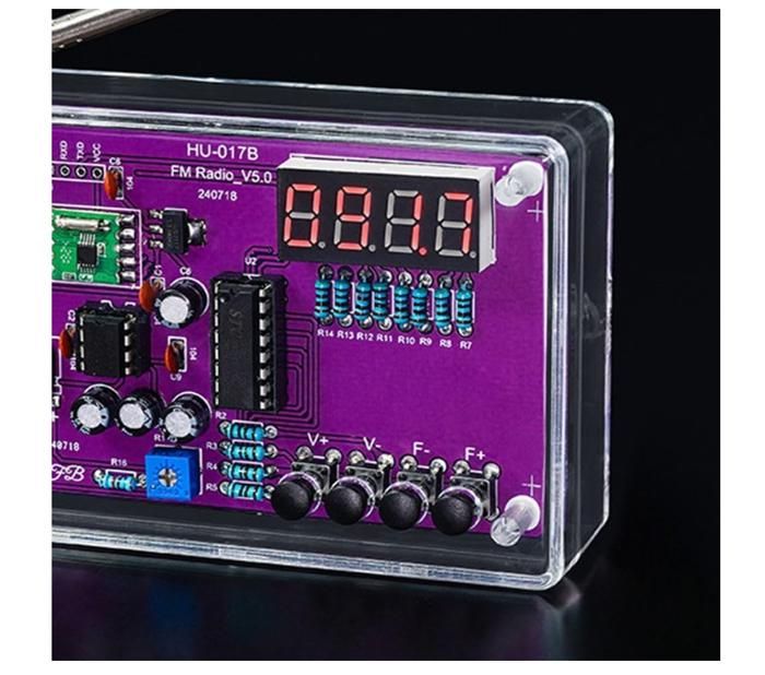 QWORK - Kit Radio FM à Souder DIY, 76-108 MHz, écran LCD, Recherche Automatique, Idéal Pour Apprendre L'électronique