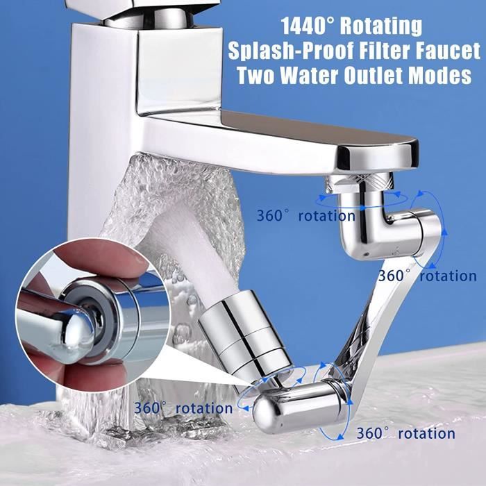 Rallonge de robinet universelle rotative à 1440°, Mousseur robinet à filtre  anti