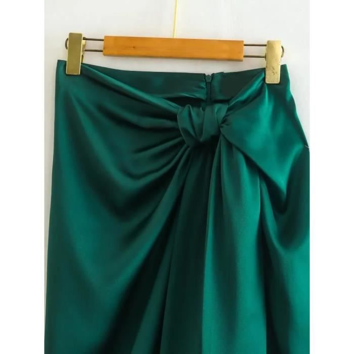 Jupe verte satin clearance