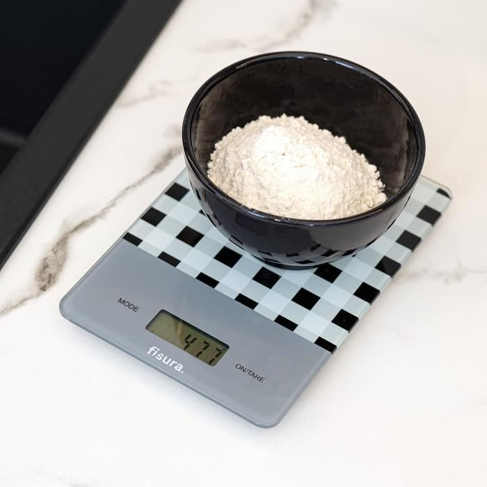 Balance De Cuisine Numérique 5 Kg - Précision 5 G - Verre Trempé, étanche - Unités : G, Ml, Oz, Lb - Motif Fruits