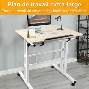 Support Réglable Pour Ordinateur Ou Livre - Bureau Debout 60-130cm - Blanc - Idéal Cuisine Ou Bureau