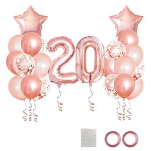 Décoratif Chiffre Anniversaire Vertical Rose Gold - 11x10 Cm - Santex - Pour Fête, Table, Décoration D'anniversaire