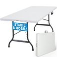CASARIA® Table de camping pliante plastique rectangulaire table de jardin pique-nique 8 personnes intérieur extérieur-0