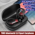 AirAux AA-UM3 Écouteur Bluetooth 5.0 Oreillette Sans Fil TWS Sport Crochet d'oreille Contrôle Tactile-0